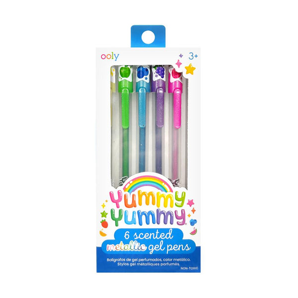 Set di 6 penne gel metalliche e profumate
