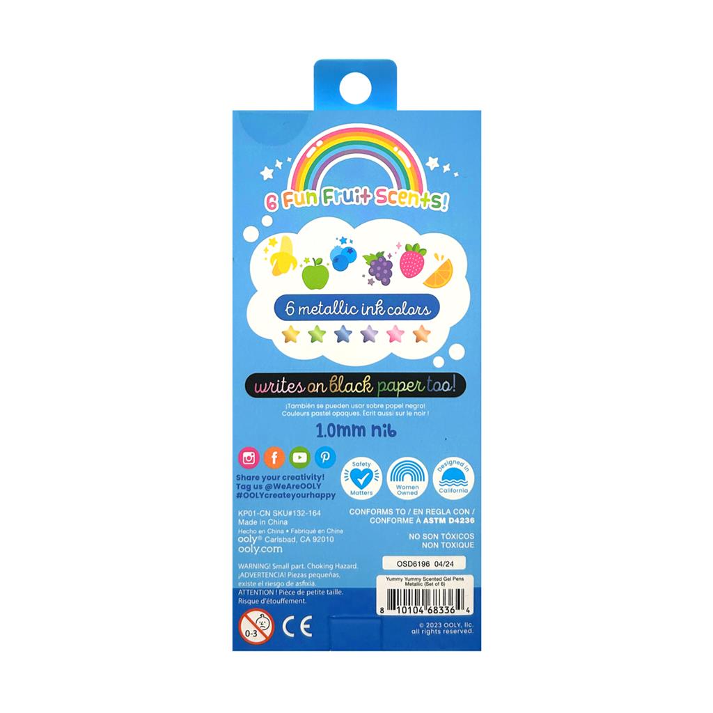 Set de 6 Stylos Gel métalliques et parfumés