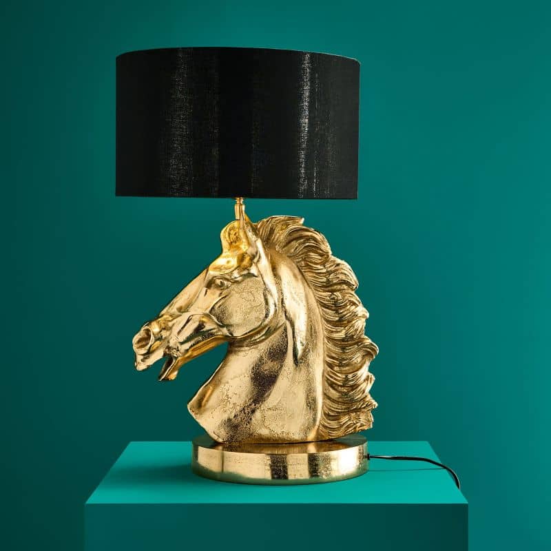 Lampe de Table Cheval Or
