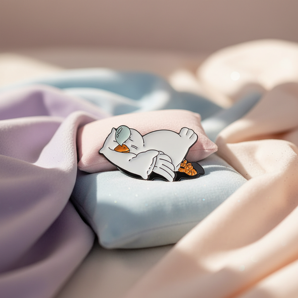 Photo produit - Pin's Canard Blanc Endormi