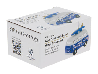 Décoration de Noël en verre VW T1 Bus Surf Édition