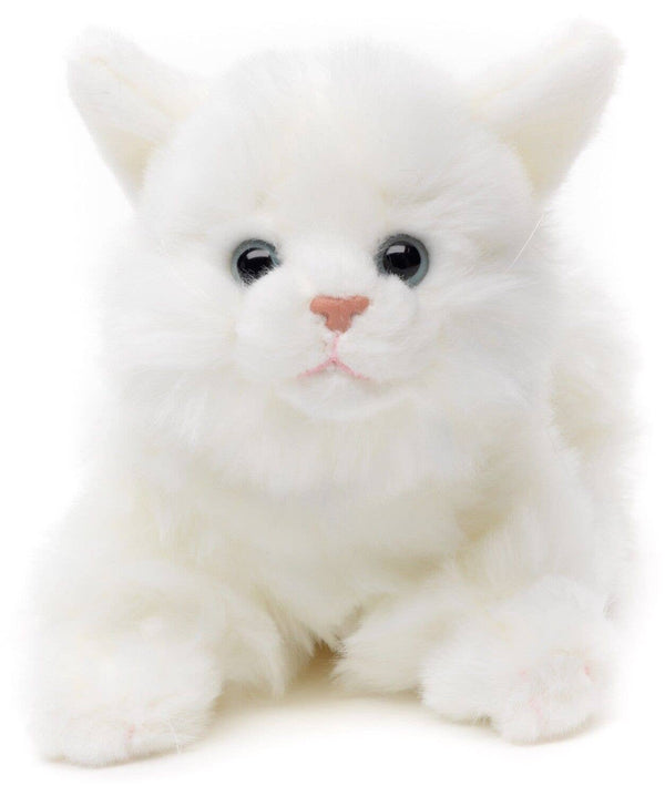 Peluche chat blanc couché Uni Toys