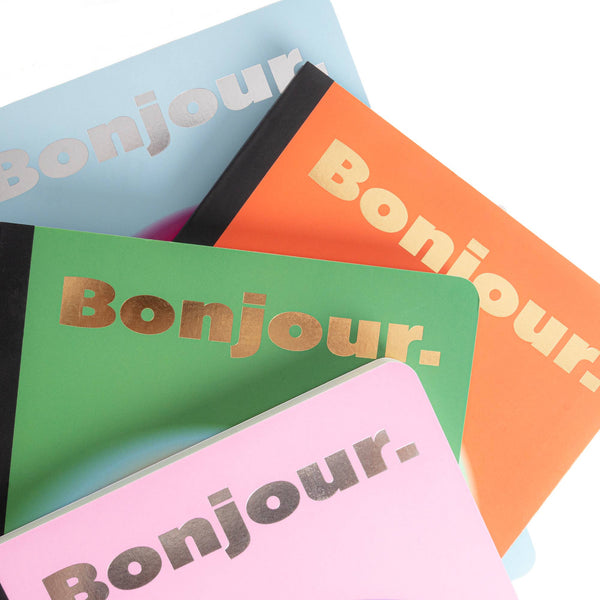 Carnet Orange Bonjour A5 Helio Ferretti Vue 2