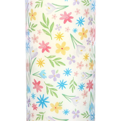 Vela en tubo de lino fresco con estampado floral primaveral