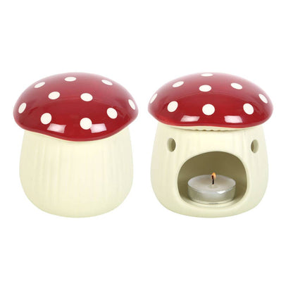 Brûleur d'huile en forme de champignon rouge