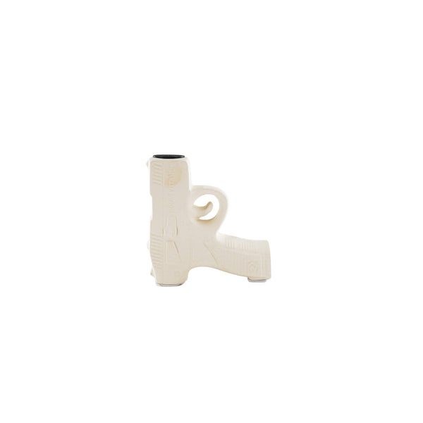Bougeoir - Pistolet - Céramique - Sable - 12x5x12cm