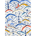 Pano de loiça com estampado de faróis, 71x51cm