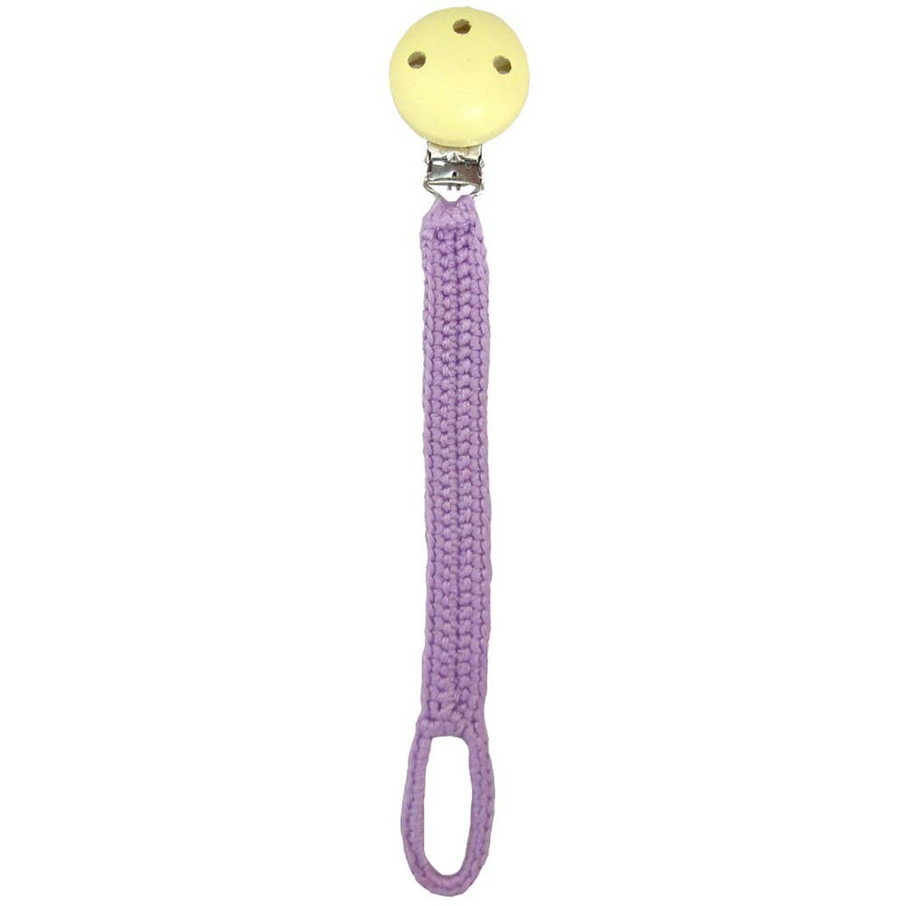 Fermaglio per ciuccio all'uncinetto - Viola chiaro