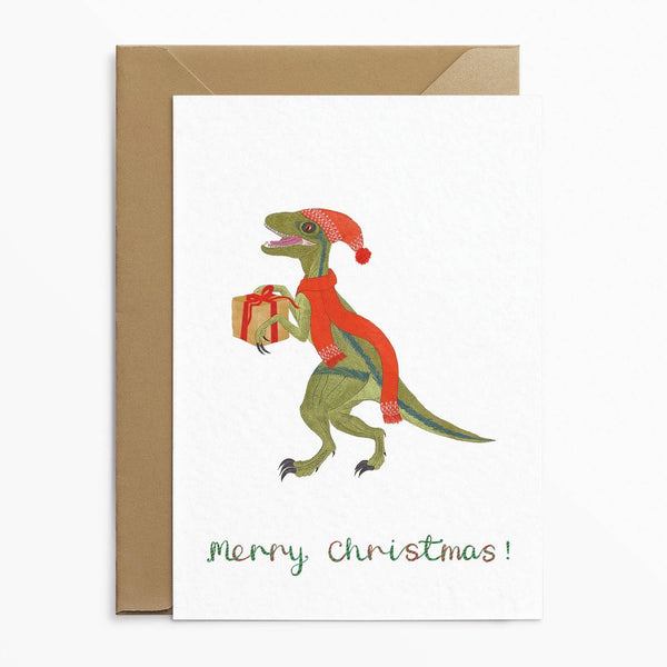 Biglietto di Natale Velociraptor