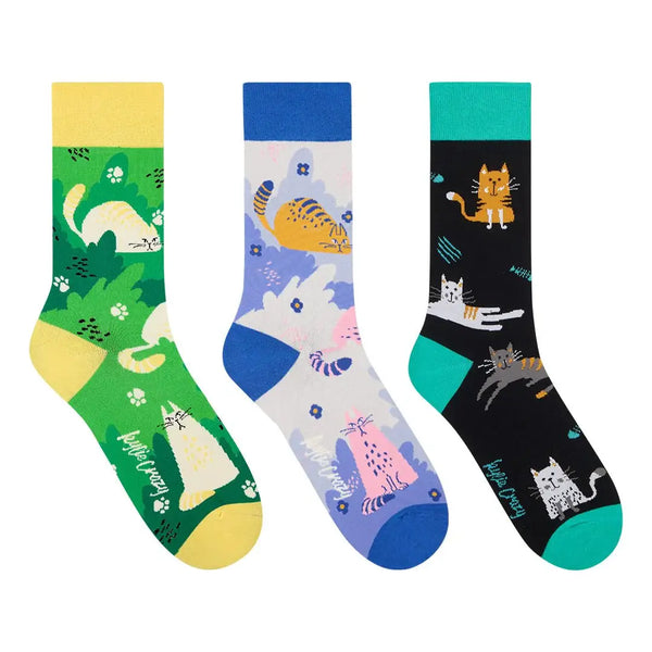 Coffret Cadeau 3 paires de Chaussettes Chats