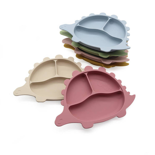 Assiette dinosaure avec ventouse - Vert Olive