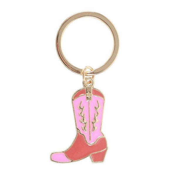 Roze cowboylaars sleutelhanger