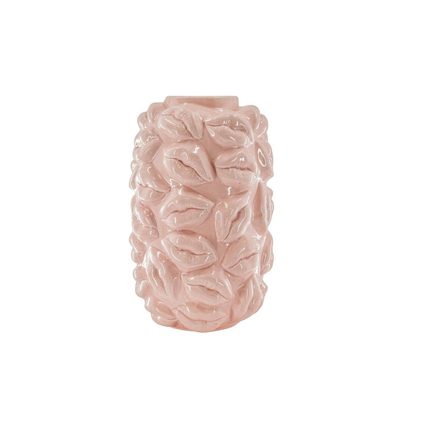 Jarrón - Besos - Cerámica - Rosa claro - 17x17x27cm