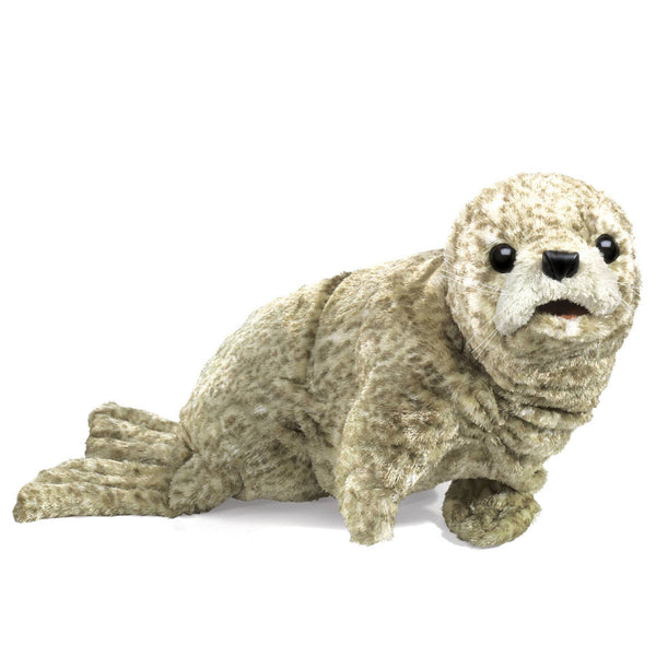 Marionnette à main Bébé phoque, argenté/Harbour Seal 2537 Folkmanis réaliste