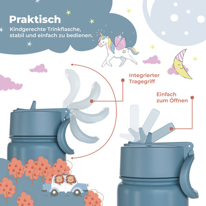 Thermo Kinder Trinkflasche Edelstahl - Traktor