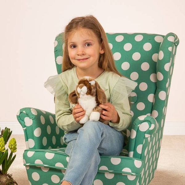 Peluche Lapin Assis Marron Foncé et Blanc - Teddy Hermann