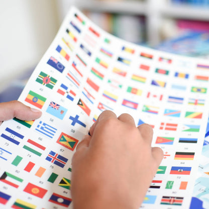 Drapeaux - Poster en stickers - Discovery inspiré Montessori