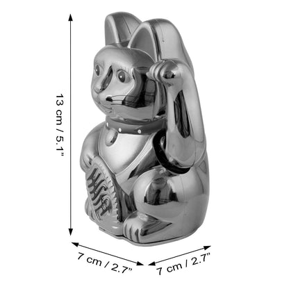 Chat chanceux blanc 13cm