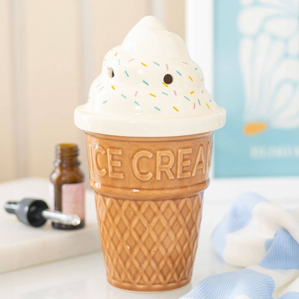 Ice cream cone shaped oil burner