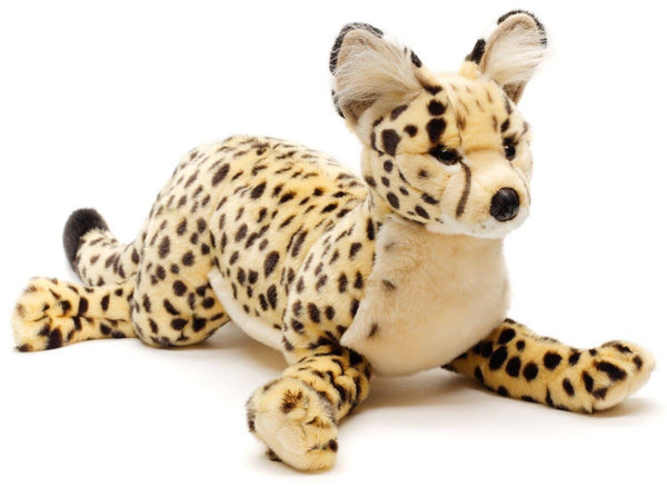 Peluche Chat de la savane couché Uni Toys