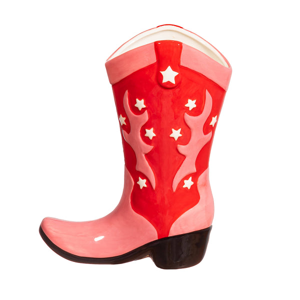 Vase Botte de Cowboy Rouge