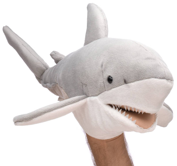 Marionnette Requin Blanc - 50 cm (longueur) - Peluche Uni Toys