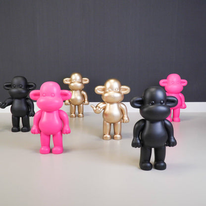 Ornement - Figurine Singe 'La Légende' - Résine - Noir - 33x21x50cm