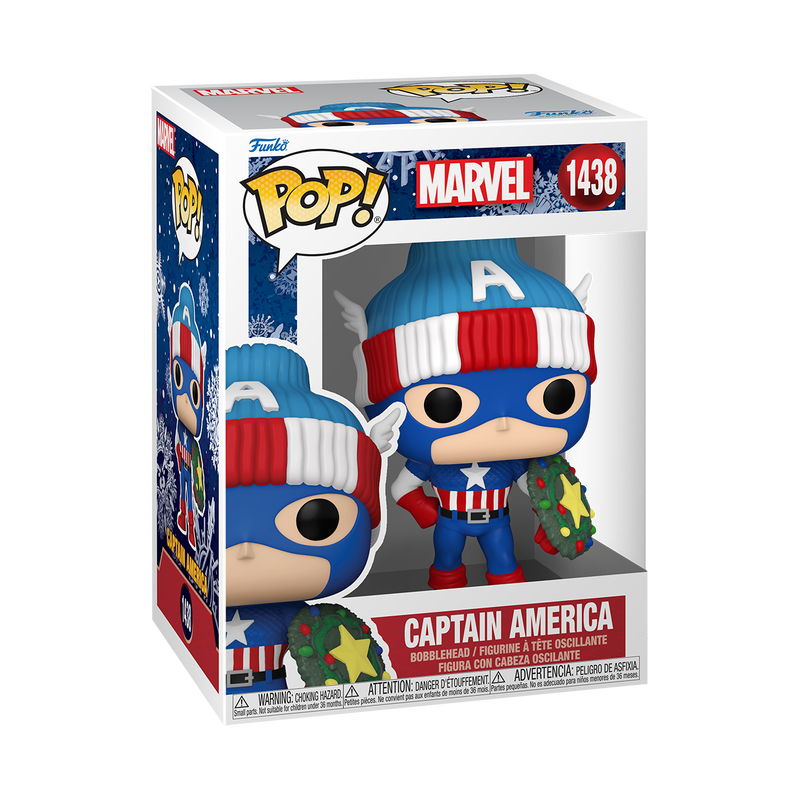 Pop! Captain America with Christmas Wreath 