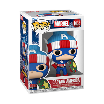 Pop! Captain America with Christmas Wreath 