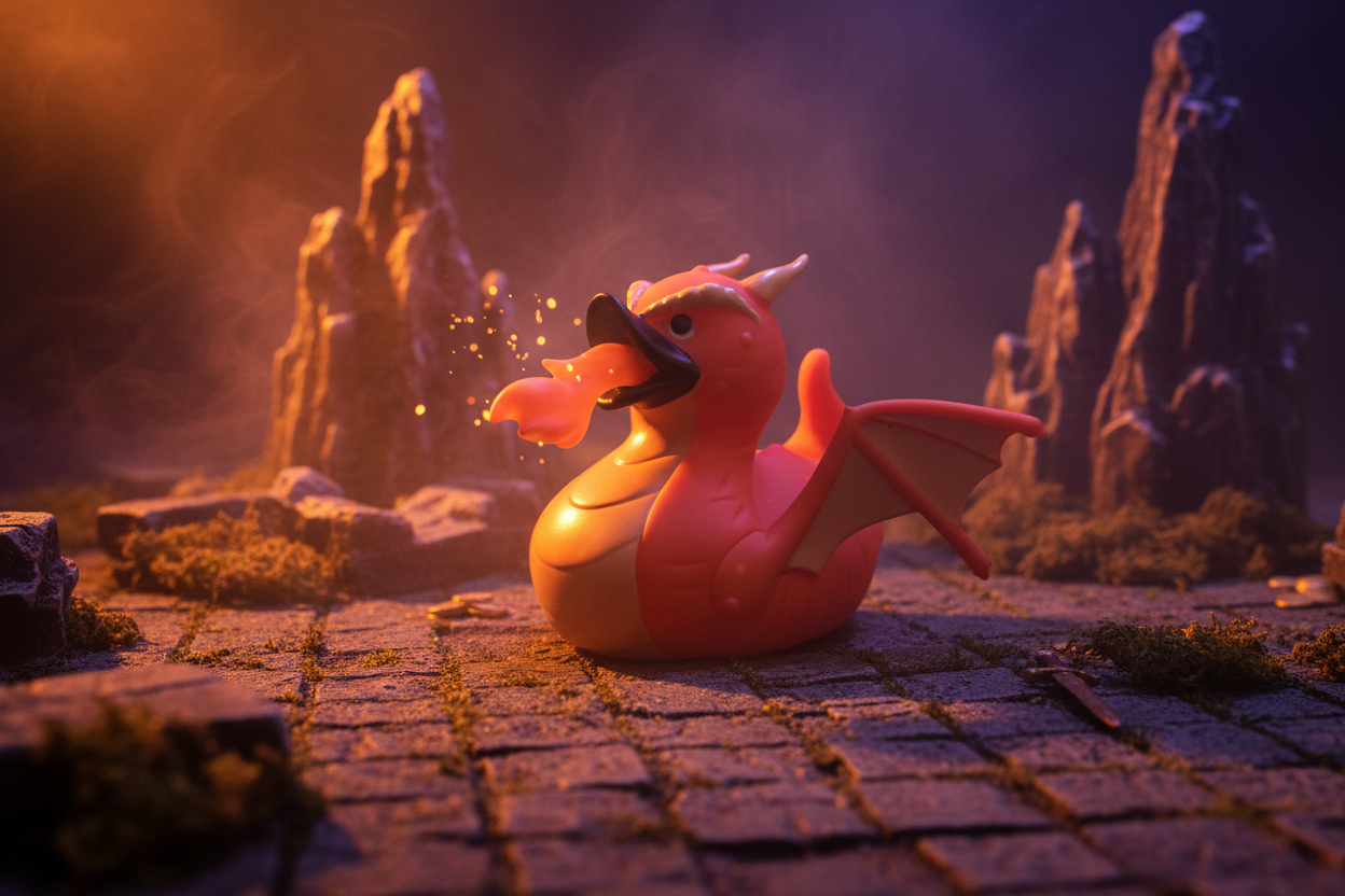 Pato de dragón rojo