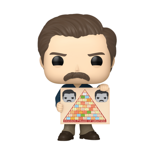 ¡Estallido! Ron Swanson con su Pirámide de la Felicidad 