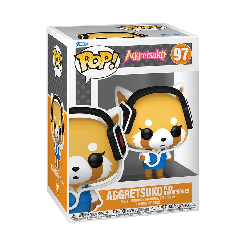 ¡Estallido! Aggretsuko con auriculares