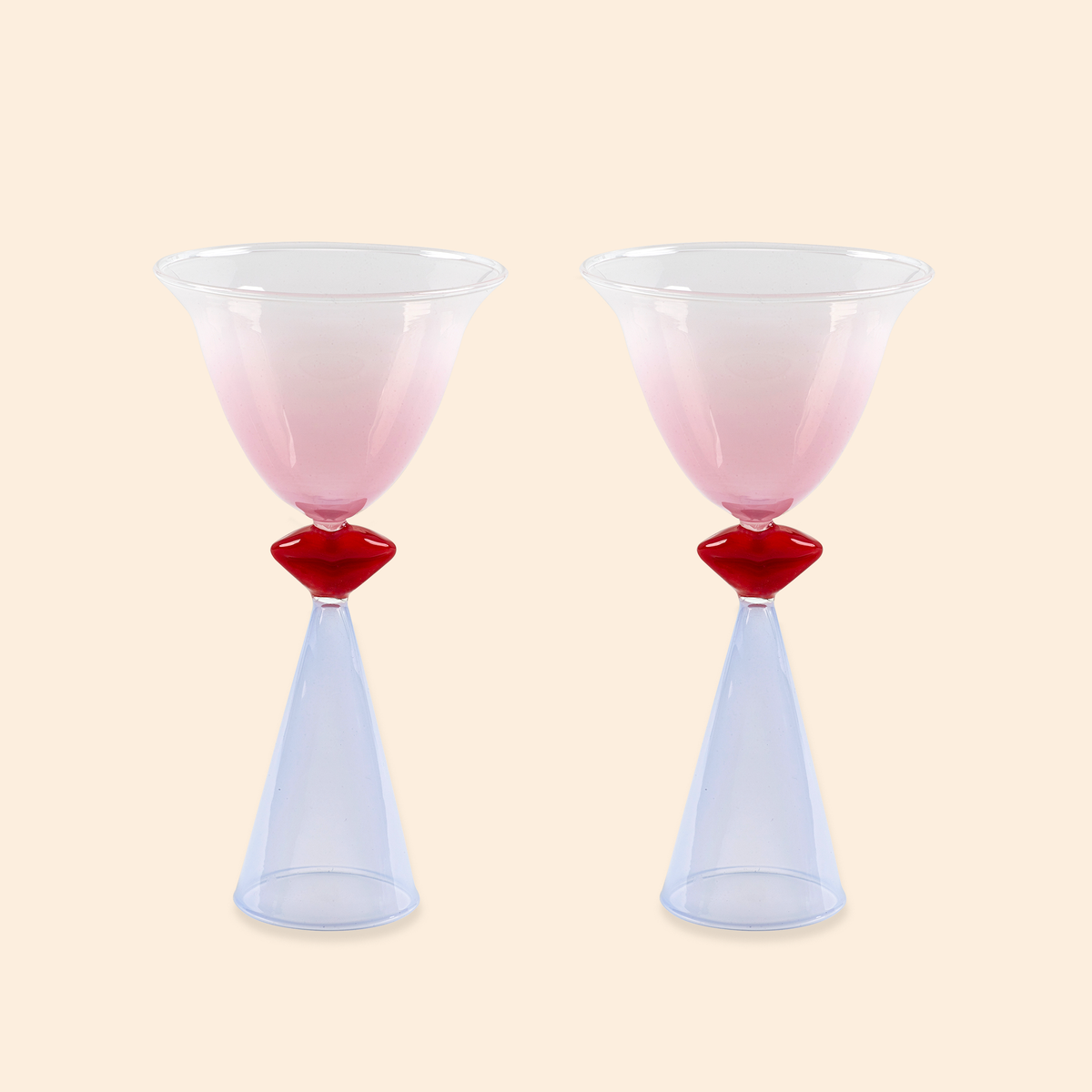Verres à Cocktail Teintés Lèvres - Ensemble de 2
