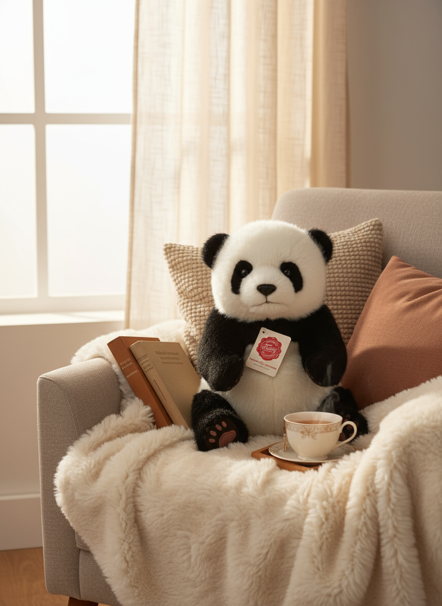 Brinquedo de peluche Panda sentado