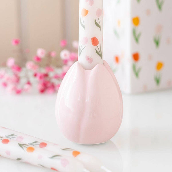 Bougeoir en forme de tulipe