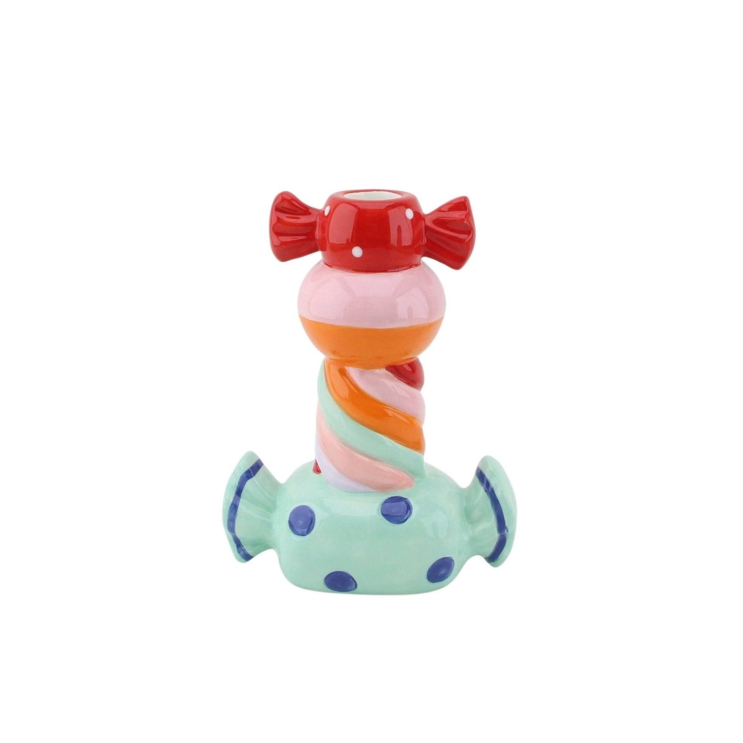 Bougeoir - Bonbon Toffee Agrafé - Multicolore - 13x7x20cm