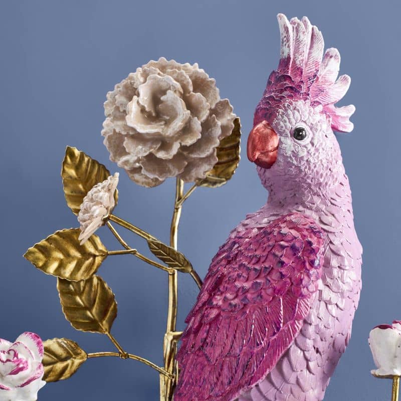 Applique Perroquet orange/rose