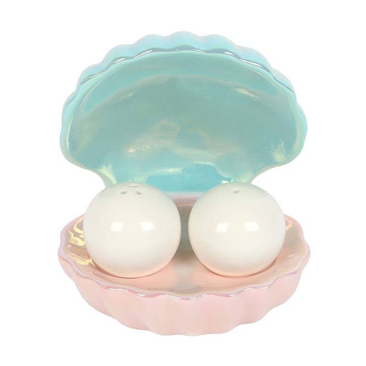 Salière et Poivrière Coquille de Palourde Iridescente