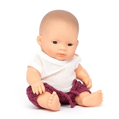 ML Poupées: POUPÉE BÉBÉ FILLE ASIATIQUE HABILLÉES 21cm, parfumée vanille, imperméable, en résine. Made in Spain, 10m+