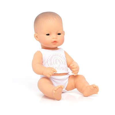 ML Poupées: POUPÉE BÉBÉ FILLE ASIATIQUE 32cm, parfumée vanille, imperméable, poupée sexuée, en résine, en boîte. Made in Spain, 10m+