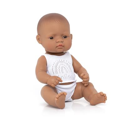 ML Poupées: POUPÉE BÉBÉ FILLE LATINO-AMERICAINE 32cm, parfumée vanille, imperméable, poupée sexuée, en résine, en boîte. Made in Spain, 10m+