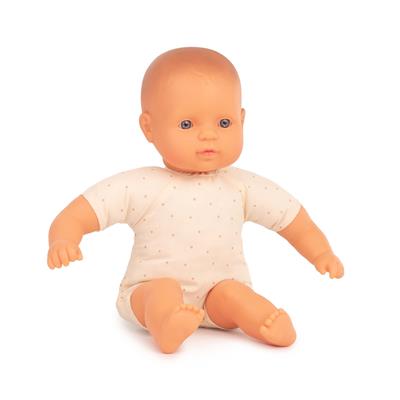 ML Poupées: POUPÉE BÉBÉ EUROPÉEN avec CORPS en TISSU 32cm, parfumée vanille, en résine. Made in Spain, 10m+