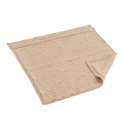 ML Poupées: COUVERTURE TRICOTÉE TERRA 20x20cm, éco et recyclé, beige, 3+