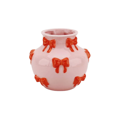 Vase - Vase à fleurs Rubans - Rose/Orange - 14,5x14,5x13cm