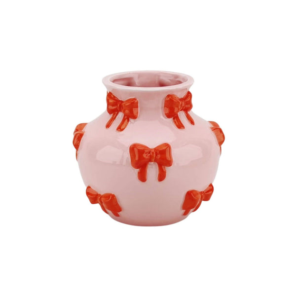 Vase - Vase à fleurs Rubans - Rose/Orange - 14,5x14,5x13cm