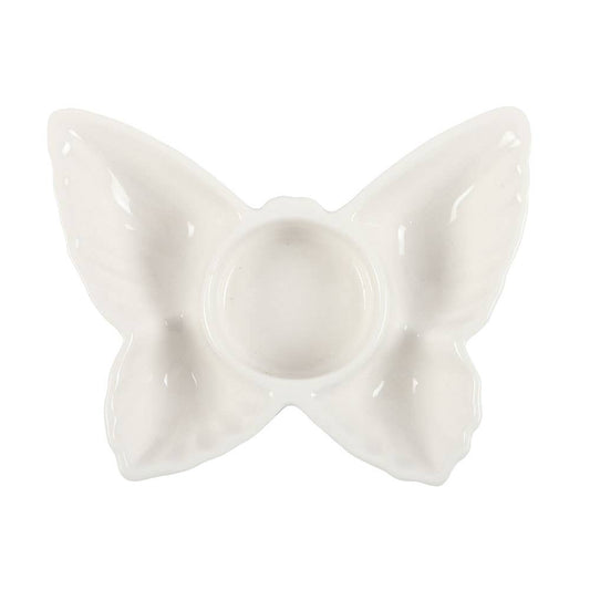 Porte-bougie chauffe-plat papillon blanc