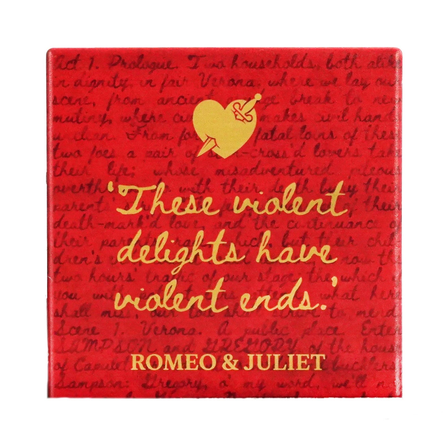 Sottobicchiere in ceramica unico - Shakespeare (Romeo e Giulietta)
