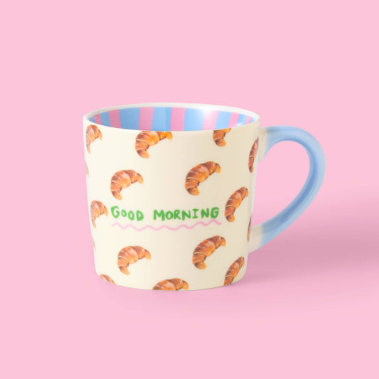 “Good Morning” Croissant Mug