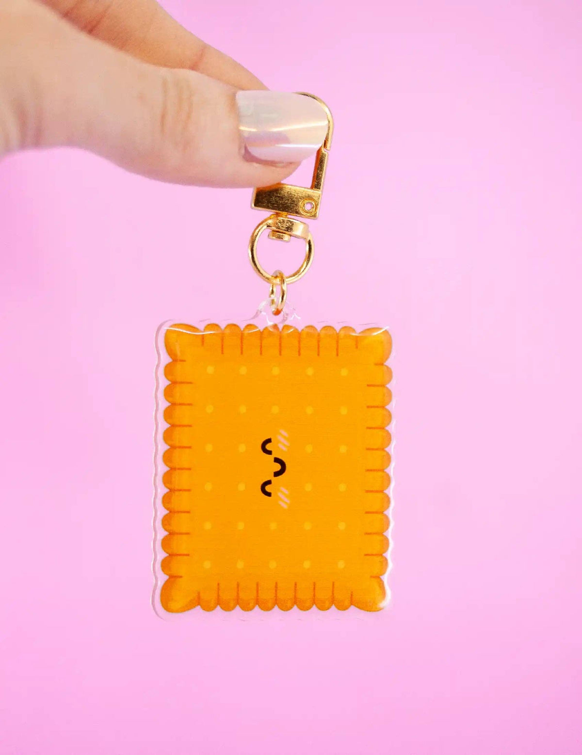 Porte Clés Acrylique Biscuit Petit Beurre Kawaii