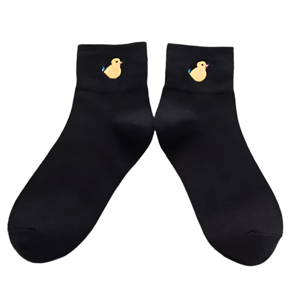 chaussettes noires poussin brode mr colvert
